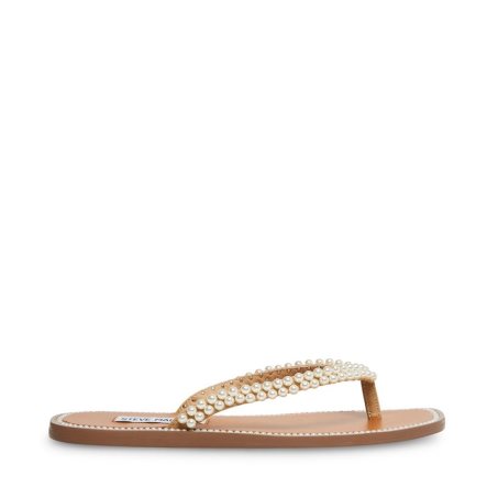 White Steve Madden Nadira Women's Flip Flops | PH 9470PBG